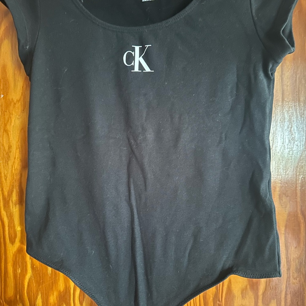 Calvin Klein Jeans Black Tee bodysuit with Logo